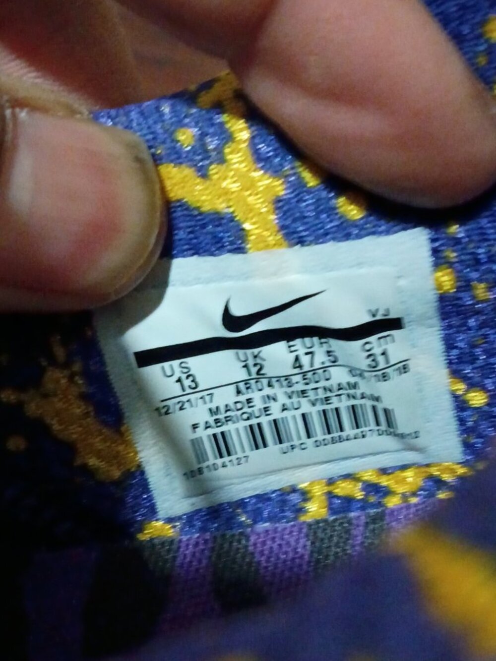 Nike LSU Tigers Free TR8 Cross Trainers Sneakers, mens Size 13 AR0413-500 - Picture 2 of 14